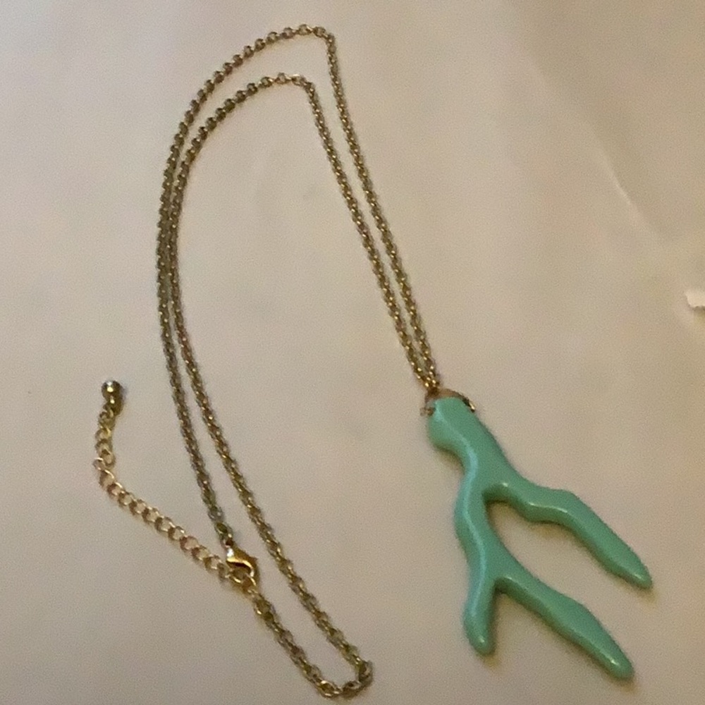Turquoise coral branch Pendant 30 inch Necklace